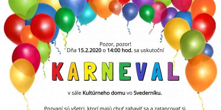 Detský karneval v obci Svederník