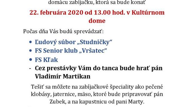 Fašiangová zabíjačka v obci Fačkov