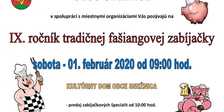 Fašiangová zabíjačka v obci Snežnica