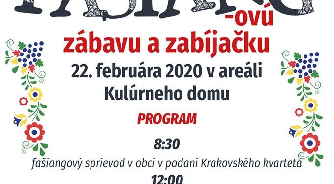 Fašiangová zabíjačka v obci Strečno