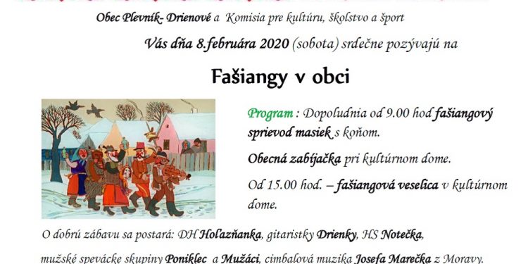 Fašiangy v obci Plevník-Drienové