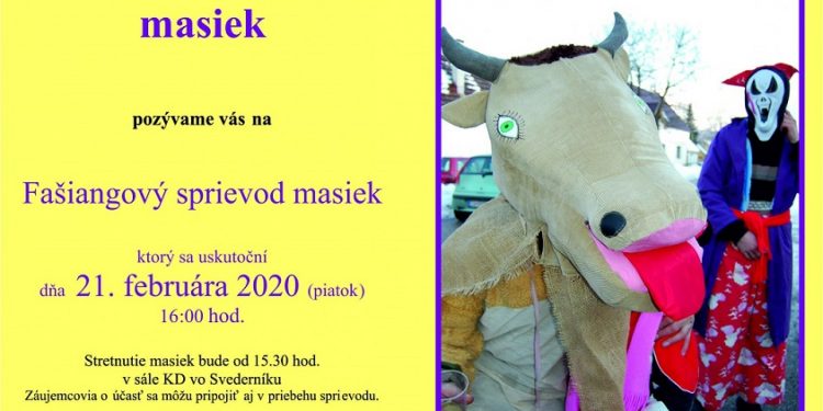 Fašiangový sprievod v obci Svederník