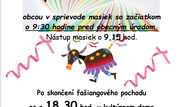 Fašiangový sprievod v obci Záskalie