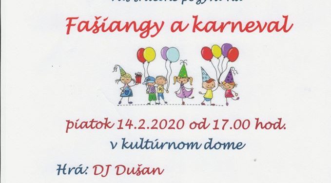 Fašiangy a karneval v obci Hričovské Podhradie
