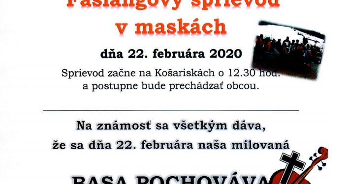 Fašiangy v obci Horný Vadičov