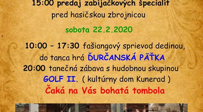 Fašiangy v obci Kunerad