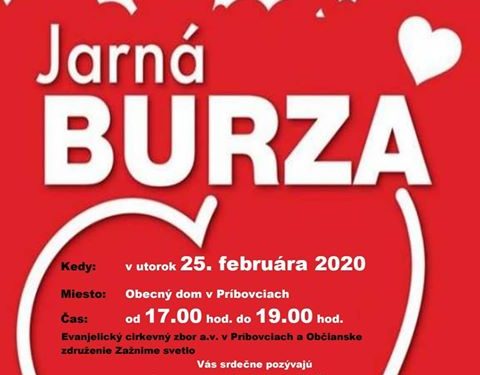 Jarná burza v obci Príbovce
