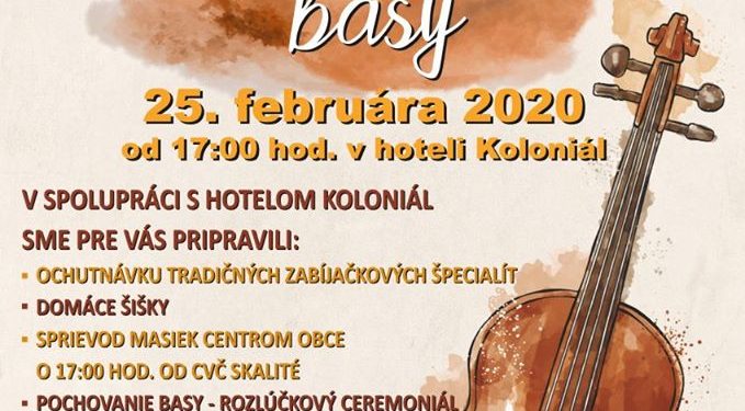 Pochovánie basy v obci Skalité