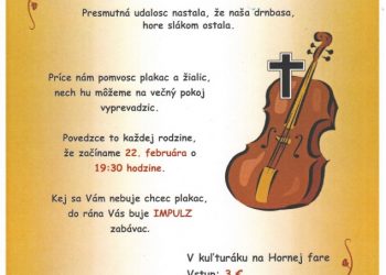 Pochovávanie basy v obci Horná Mariková