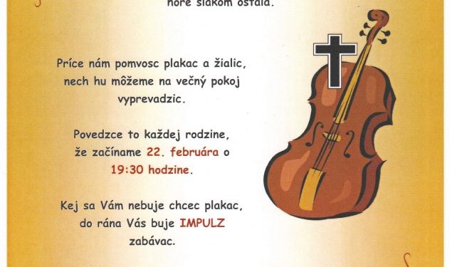 Pochovávanie basy v obci Horná Mariková