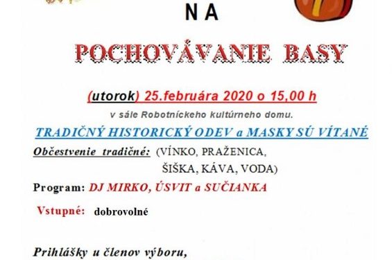 Pochovávanie basy v obci Sučany