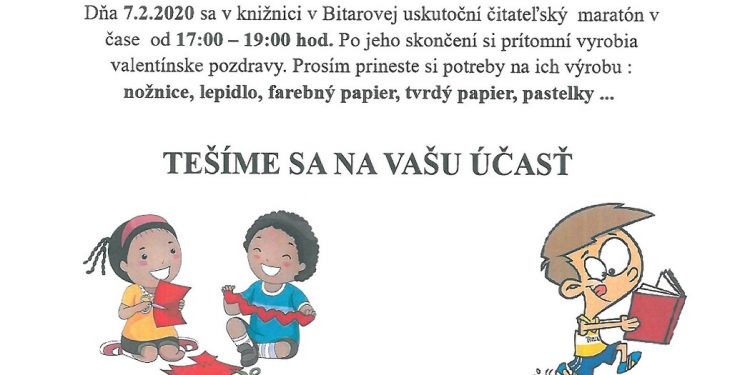 Čitateľský maratón v obci Bitarová