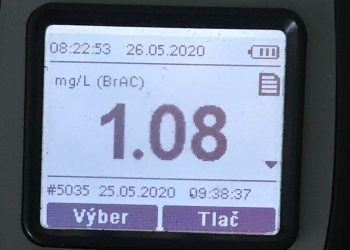 Vodič šoféroval s 2,25 promile
