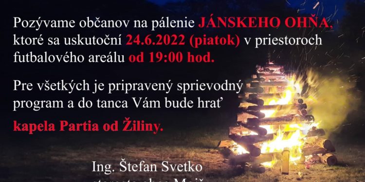 Jánska vatra v obci Mojš