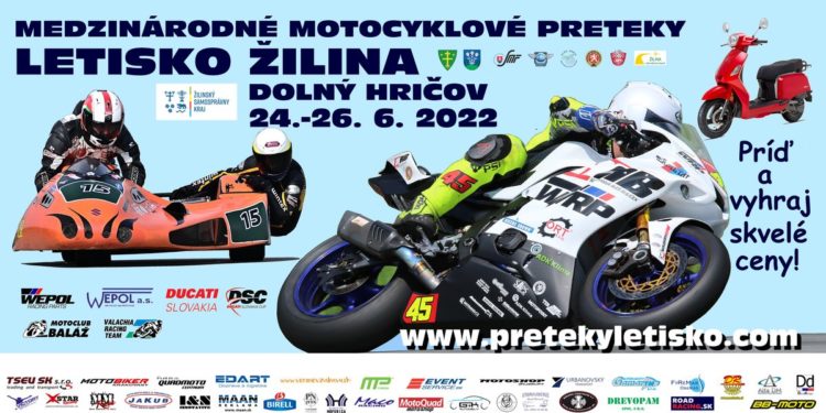 Medzinárodné motocyklové preteky na letisku v Dolnom Hričove