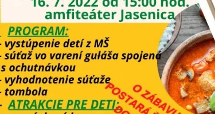 Materská škola Jasenica a Obec Jasenica Vás pozývajú na 0. ročník súťaže vo varení gulášu