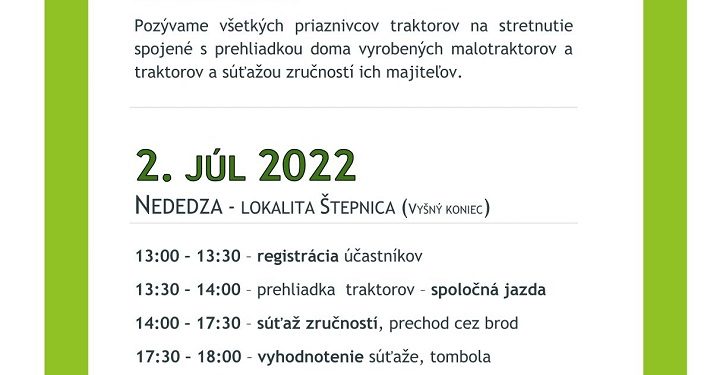 Traktoriáda v obci Nededza