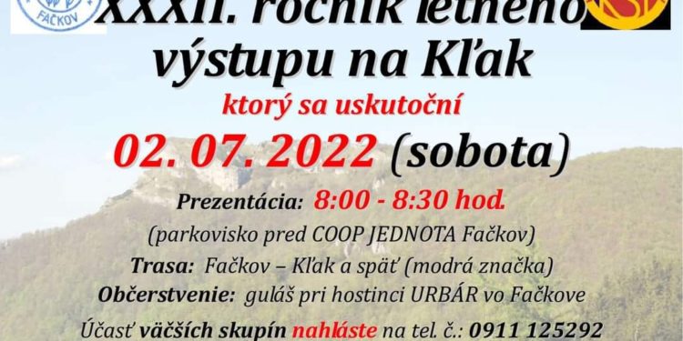 Letný výstup na Kľak z obce Fačkov