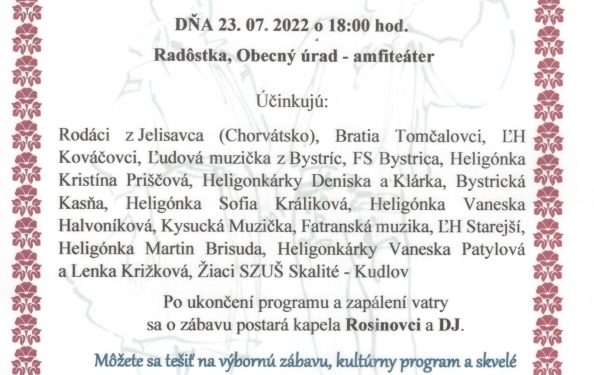 Radôšťanské folklórne slávnosti v obci Radôstka