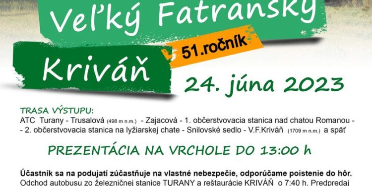 Výstup na Veľký Fatranský Kriváň z mesta Turany