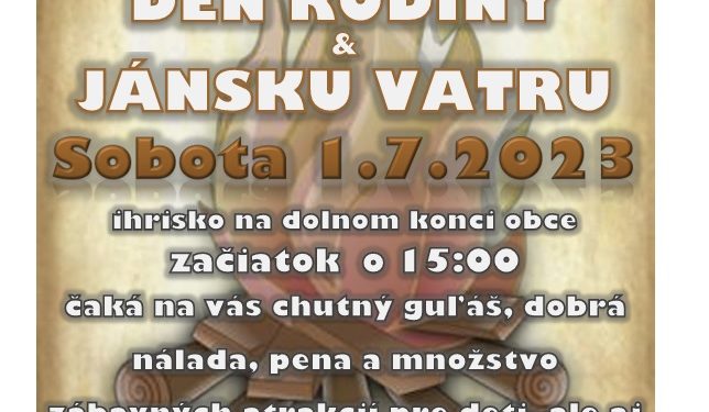 Deň rodiny a jánska vatra v obci Turčianske Jaseno