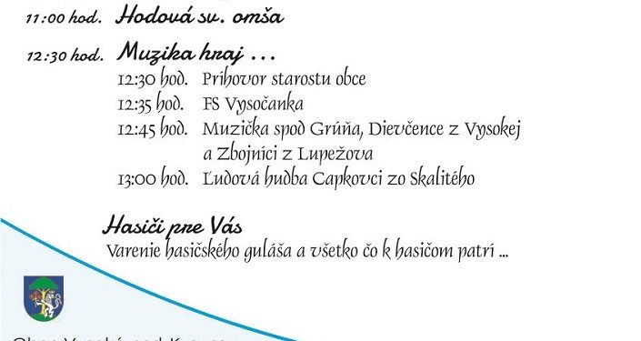 Kelčovské hody v obci Vysoká nad Kysucou