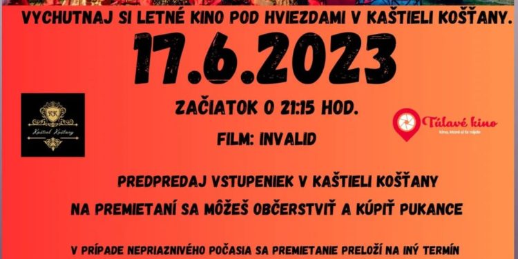 Letné kino v obci Košťany nad Turcom