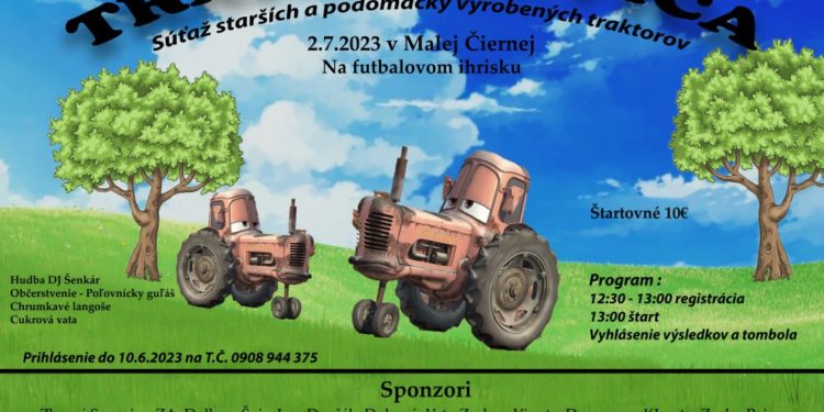 Súťaž podomácky vyrobených traktorov v obci Malá Čierna