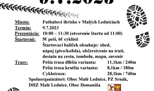 Turistický pochod v obci Malé Lednice