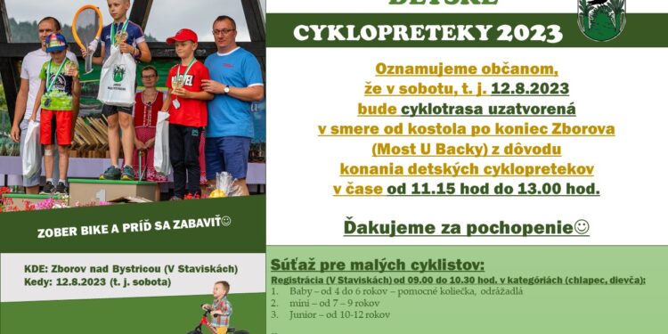 Detské cyklopreteky v obci Zborov nad Bystricou