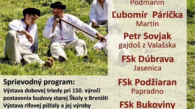 Folklórne podujatie Píšťalkárske Brvnište v obci Brvnište
