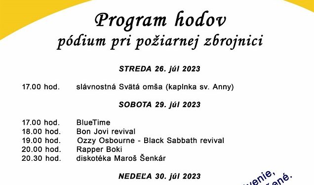 Hody v obci Mojš