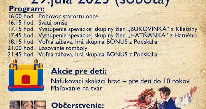 Obecné slávnosti v obci Klieština