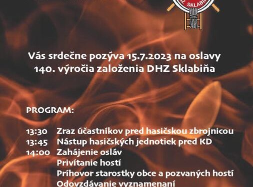 Oslavy výročia DHZ v obci Sklabiňa