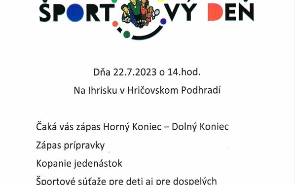 Športový deň v obci Hričovské Podhradie