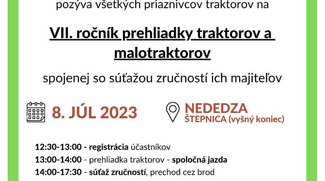 Traktoriáda v obci Nededza
