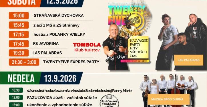 Hodové slávnosti v obci Stráňavy