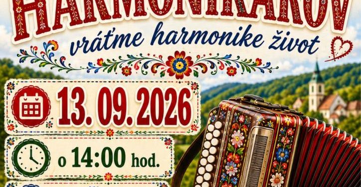 Srdečne pozývame všetkých priaznivcov dobrej ľudovej hudby na 12. ročník stretnutia harmonikárov.